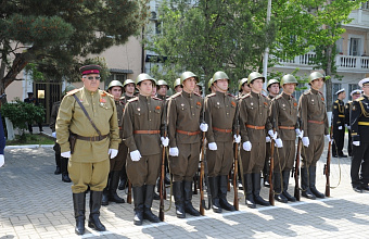 Курсанты Военного учебного центра при ДГТУ приняли участие в акции «Знамя Победы»