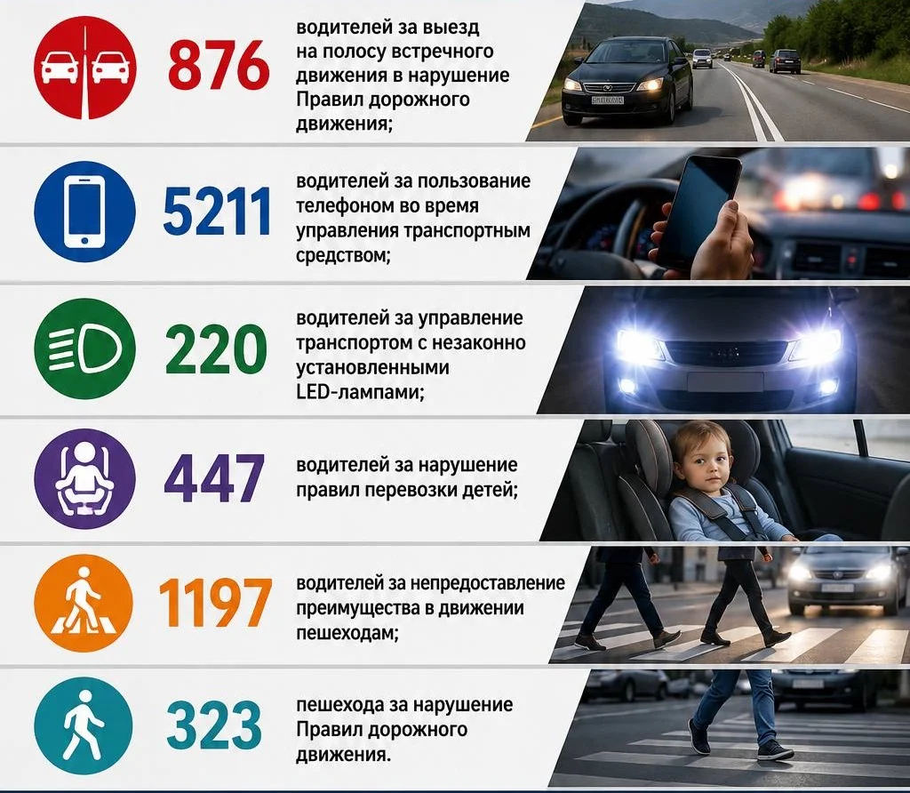 Более 8 тысяч нарушений ПДД пресекли автоинспекторы в Дагестане за одну неделю