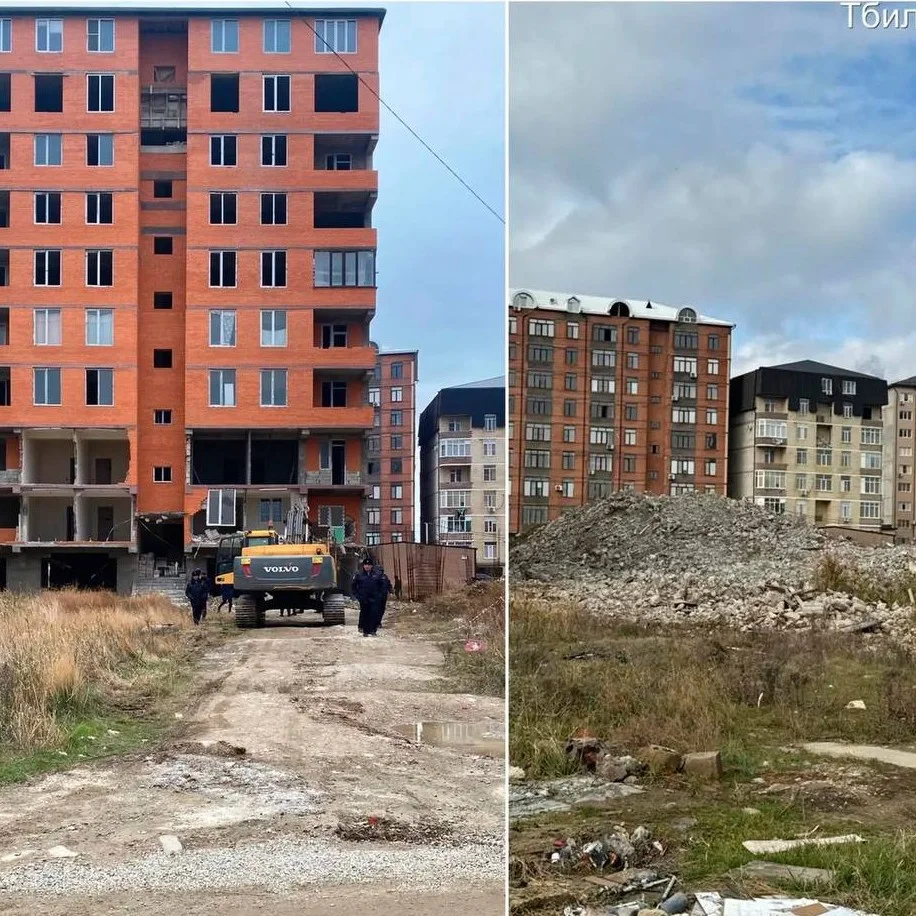 В Махачкале снесли девятиэтажную самостройку, а расходы на снос взыскали с застройщика