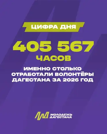 Волонтёры Дагестана отработали более 405 тысяч часов за 2026 год