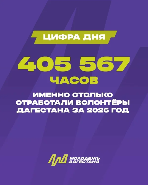 Волонтёры Дагестана отработали более 405 тысяч часов за 2026 год