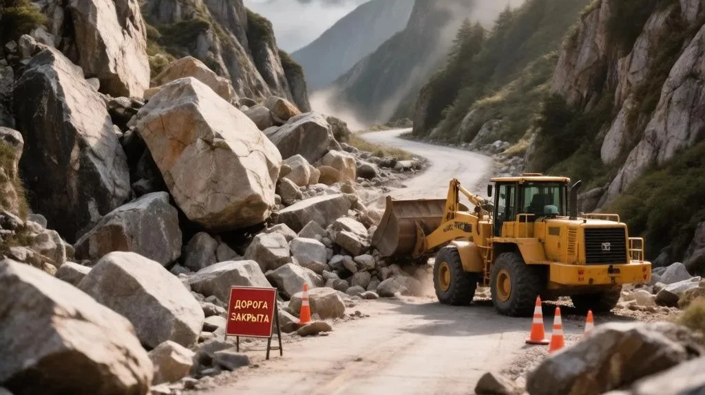Движение транспорта к селу Жажада Тляратинского района перекрыто из-за обвала валунов