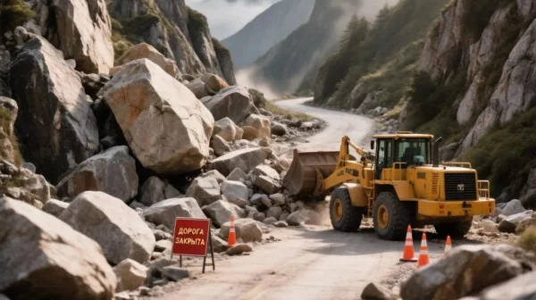 Движение транспорта к селу Жажада Тляратинского района перекрыто из-за обвала валунов