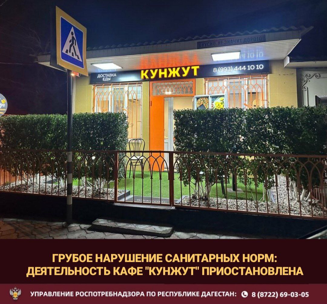 Роспотребнадзор Дагестан приостановил деятельность столичного кафе 