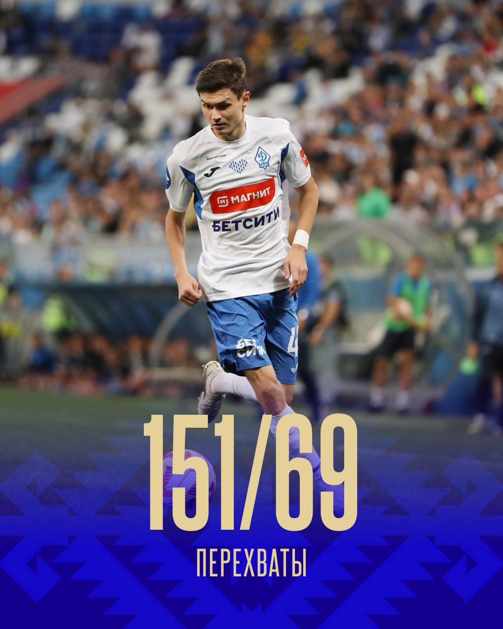 Футболист махачкалинского «Динамо» – лучший по числу перехватов в РПЛ