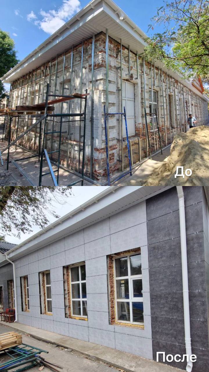 Дагестанские строители восстанавливают спортцентр в Михайловском районе Запорожской области