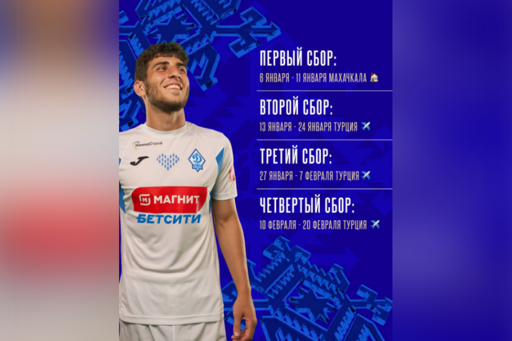 Подготовку к рестарту в РПЛ махачкалинское «Динамо» проведет в Турции