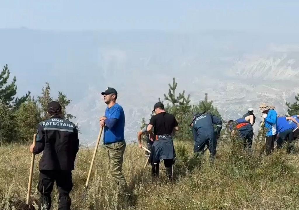 В Унцукульском районе продолжается тушение ландшафтного пожара