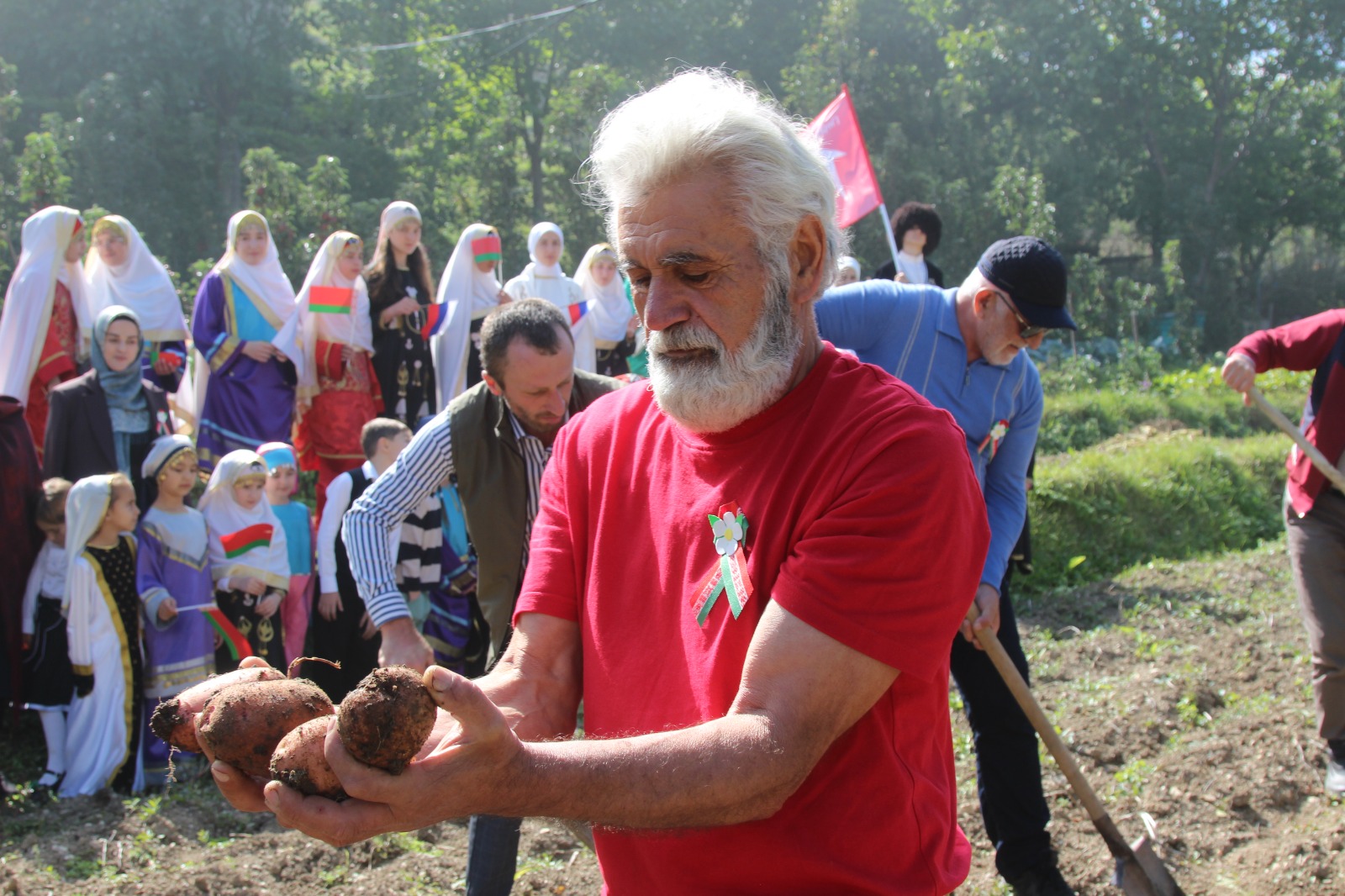 В Ахвахском районе собрали картофель из Беларуси