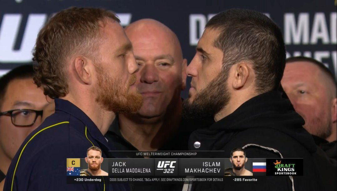 Махачев и Маддалена провели официальную битву взглядов