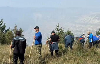В Унцукульском районе продолжается тушение ландшафтного пожара