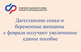 С февраля дагестанские семьи и беременные женщины получат увеличенное пособие – Отделение Соцфонда России по РД