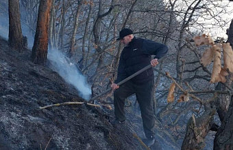 Депутат Народного Собрания и активисты объединили усилия в борьбе с лесным пожаром в Ахтынском районе