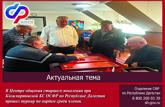 Турнир по нардам прошел в Центре общения старшего поколения при Кизилюртовской КС ОСФР по РД