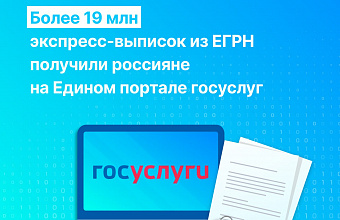 Более 19 млн экспресс-выписок из ЕГРН получили россияне на Едином портале госуслуг